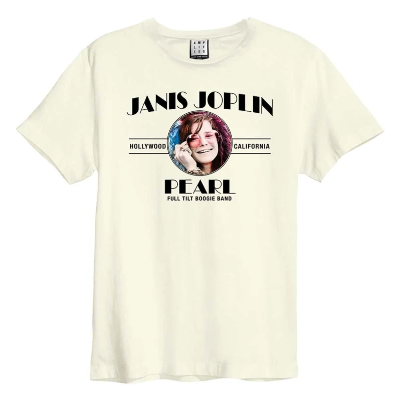Image of Amplified Amplified Men 50th Anniversary Janis Joplin T-Shirt in White Size: 3X-Large White XXXL Male 5063806466697