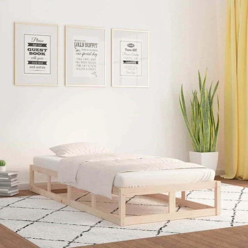 Image of VIDAXL Bed Frame without Mattress 100x200cm Solid Wood vidaXL 8720287136743