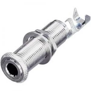 Image of 6.35mm audio jack Socket horizontal mount Number of pins 2 Mono Silver Rean AV NYS2202