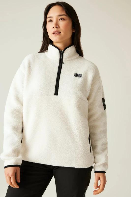 Image of Dare 2b Womens Slide Out Half Zip Borg Fleece in Ecru Size: 10 Ecru Female 10