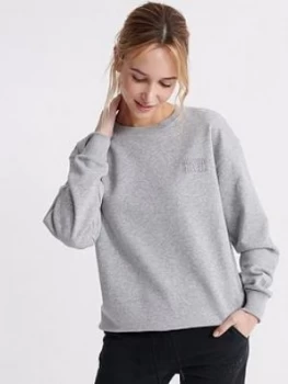 Image of Superdry Sport Core Sport Crew Shirt - Grey, Size 14, Women