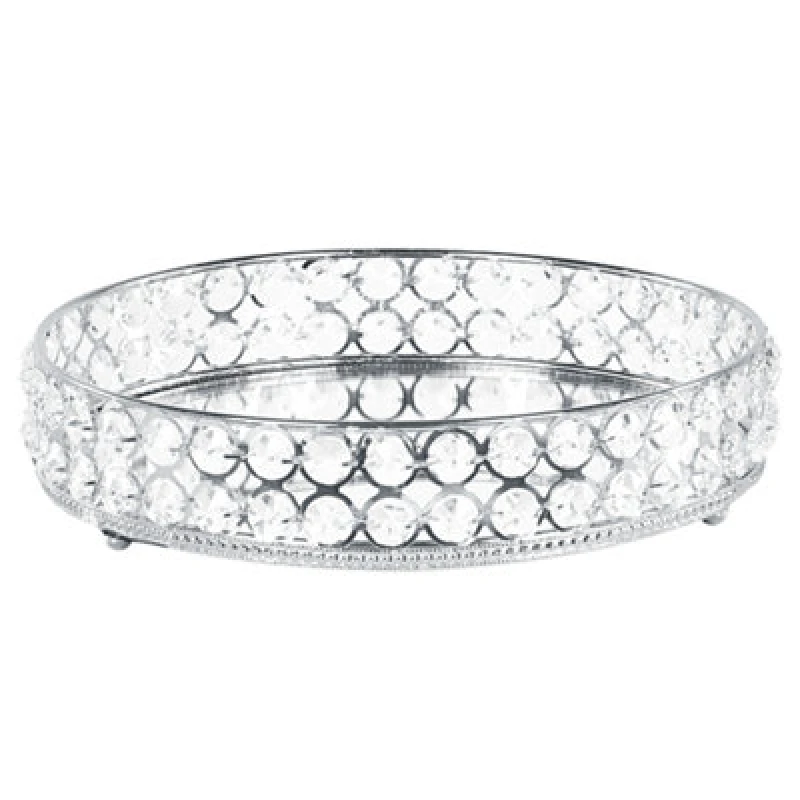 Image of Beliani Decorative Tray Vatan Glass Silver