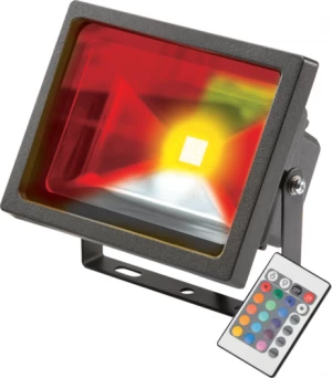 Image of KnightsBridge IP65 Adjustable Low Energy LED Security RGB FloodLight Black Aluminium - 20 Watt