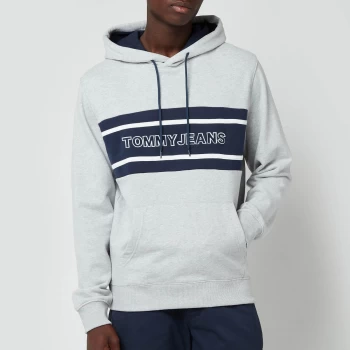 Image of Tommy Jeans Mens Pieced Band Hoodie - Light Grey Hoodie - M
