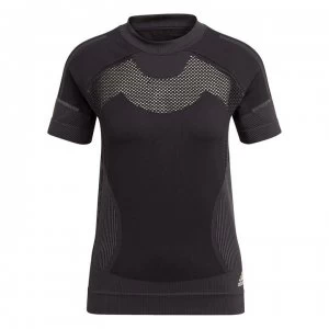 Image of adidas Primeknit T Shirt Ladies - Black/Grey