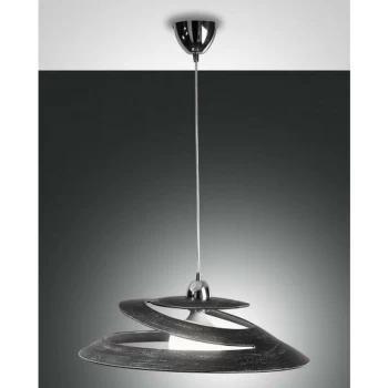 Image of Fabas Luce Lighting - Fabas Luce Aragon Dome Pendant Ceiling Lights Antique Black Glass, E27