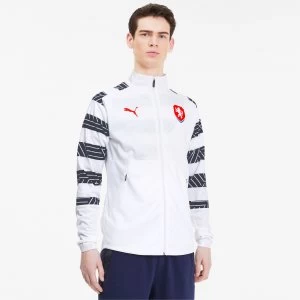 Image of PUMA Czech Republic Mens Stadium Jacket, White/Peacoat, size Medium, Clothing