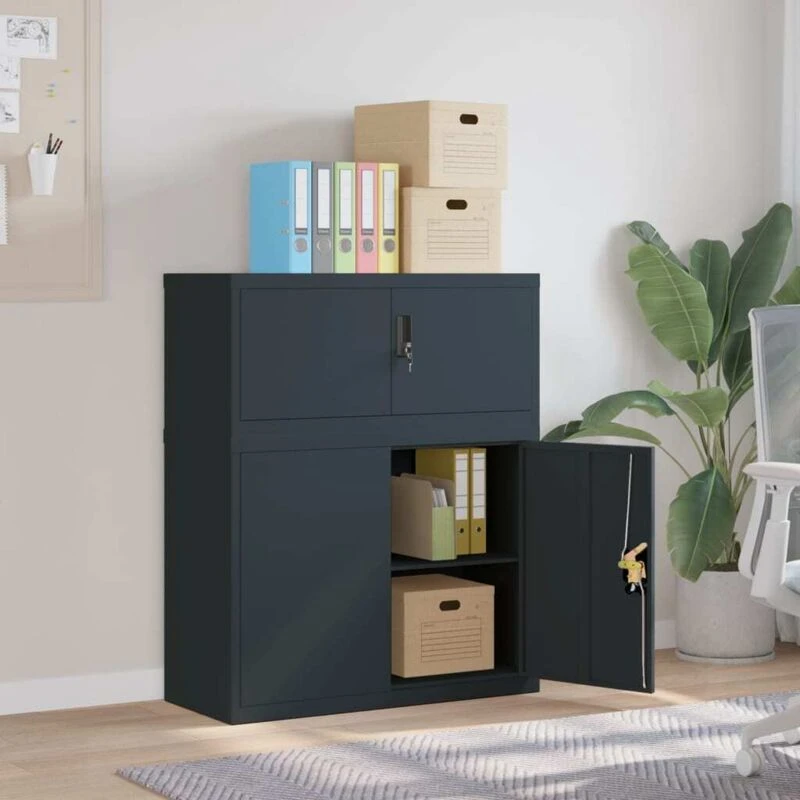 Image of vidaXL File Cabinet Anthracite 90x40x110cm Steel, Multi 3188328
