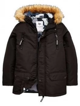 Image of Hype Boys Faux Fur Parka - Black