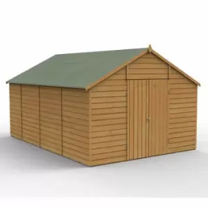 Image of 15' x 10' Forest Shiplap Dip Treated Windowless Double Door Apex Wooden Shed (4.48m x 3.2m)