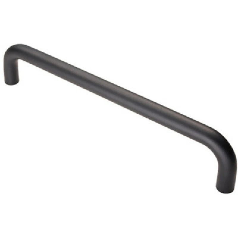 Image of Loops Round D Bar Pull Handle 319 x 19mm 300mm Fixing Centres Matt Black unisex