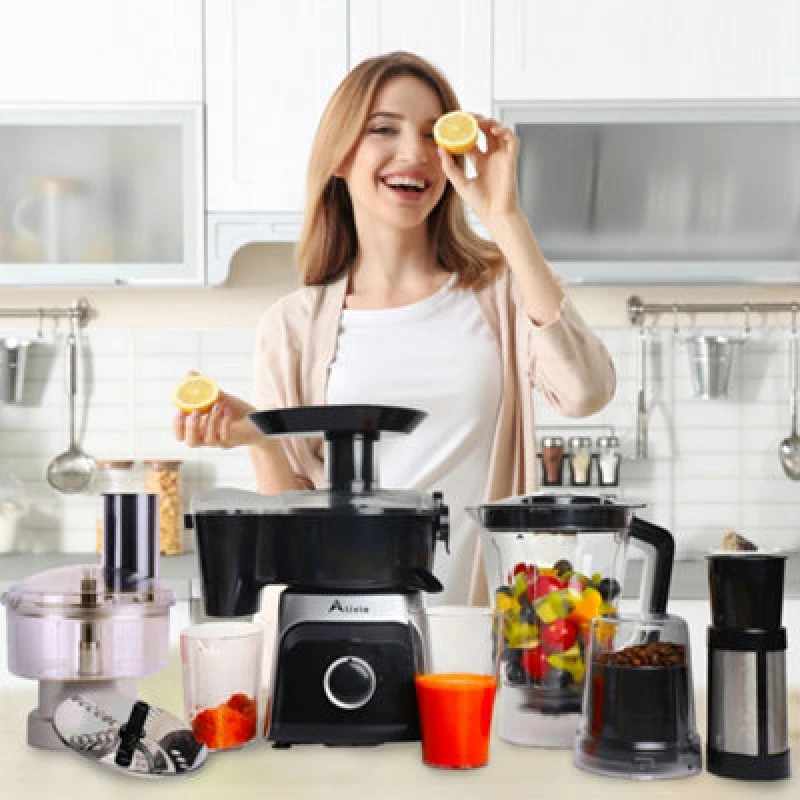 Image of Alivio 7 In 1 Food Processor 1500Ml Mixing Tank, Multifunction 3-Speed Compact Food Processor 400W With 5 Heads