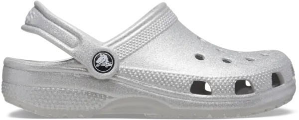 Image of Crocs Kids Classic Glitter Clogs Silver Glitter C11