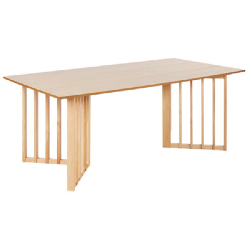 Image of Beliani Dining Table Leandra Light Ash Wood 200 Cm 100 Cm