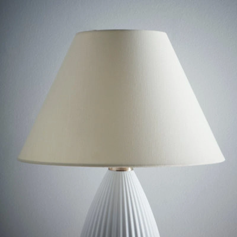 Image of K Living Kliving 10" Traditional Cream Cotton Coolie Lampshade For Modern Table Lamps And Floor Lamps