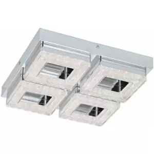 Image of Loops - Wall Flush Ceiling Light Chrome Shade Chrome Clear Plastic Crystal Bulb LED 4x4W