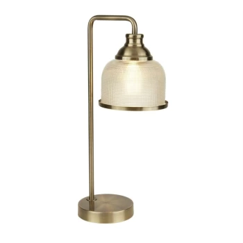 Image of Searchlight Bistro - 1 Light Table Lamp Antique Brass, Glass Shade, E27