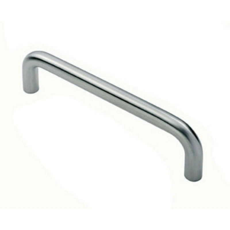 Image of Loops Round D Bar Pull Handle 22mm Dia 150mm Fixing Centres Satin Stainless Steel Metallics unisex