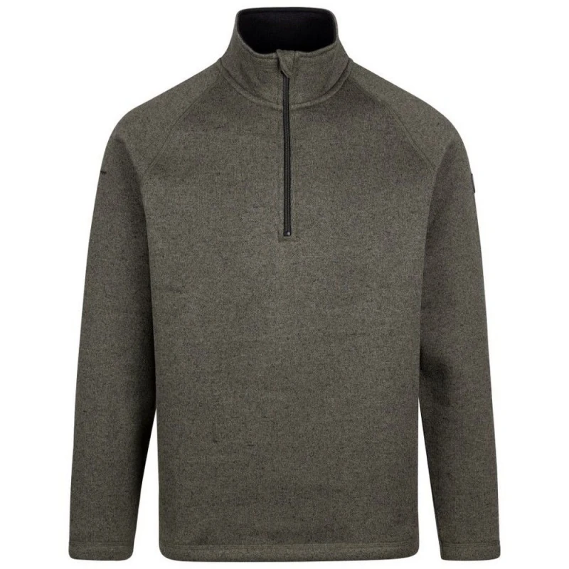 Image of Trespass Trespass Men Corsham Marl Half Zip Fleece Top in Brown Size: Small Brown S Male 5063470736553
