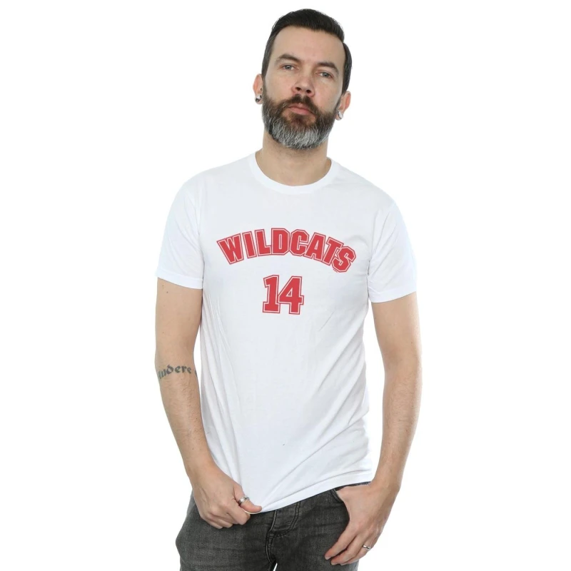 Image of Disney Men High School Musical The Musical Wildcats 14 T-Shirt in White Size: Small White S Male 5059400922417
