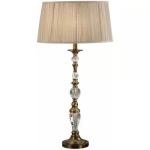 Image of Loops - Diana Luxury Large Table Lamp Antique Brass Beige Shade Traditional Bulb Holder