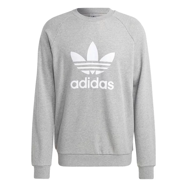 Image of Adidas Trefoil Essentials Crewneck, Grey/white
