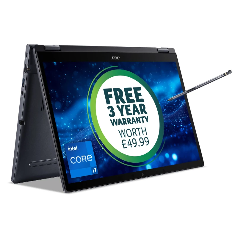 Image of Acer Acer TravelMate P4 Spin TMP414RN-53-TCO 14" WUXGA IPS Touch Screen i7-13 16GB 512GB Win11 Pro 2-in-1 Notebook NX.B22EK.00G