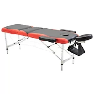 Image of HOMCOM Professional Portable Massage Table with Headrest Black, Red