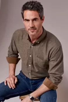 Image of Long Sleeve Herringbone Shirt