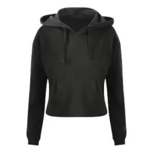 Image of AWDis Just Hoods Womens/Ladies Girlie Cropped Hoodie (2XS) (Jet Black)