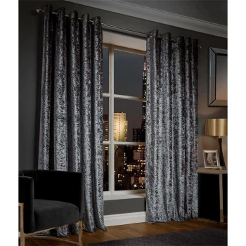 Image of Biba Luxury Crushed Velvet Curtains - Grey