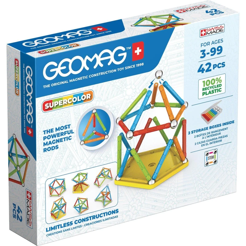 Image of Geomag Magnetic Supercolor - 42 Pieces, Multi 383