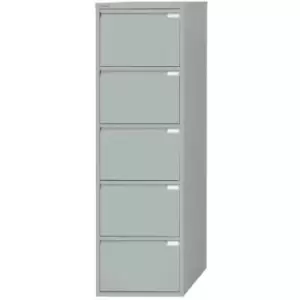 Image of Bisley Filing Cabinet with 5 Lockable Drawers - Goose Grey