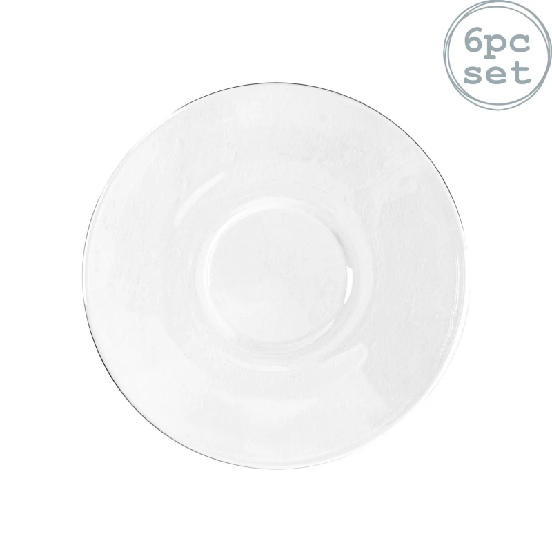 Image of Bormioli Rocco Bar Glass Cappuccino Saucers - 14cm - Pack of 6 Clear unisex