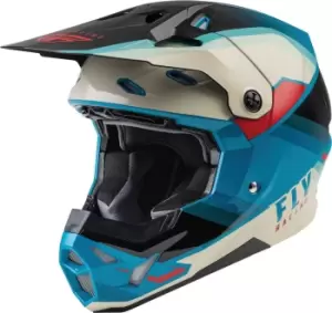 Image of FLY Racing Formula CP Rush Motocross Helmet, black-white-blue, Size L, black-white-blue, Size L