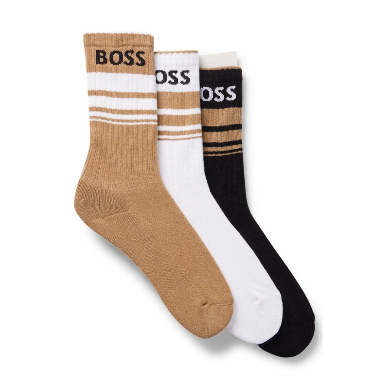 Image of Boss 3P QS Rib Stripe CC 10259874 0 - White White 6 - 12 Months