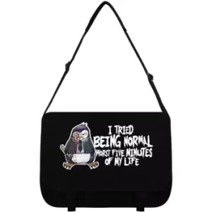 Image of I Tried Being Normal Messenger Bag (One Size) (Black) - Psycho Penguin