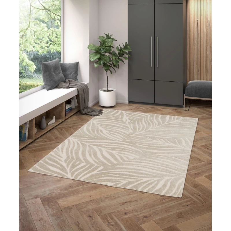 Image of Homemaker Milan Leaves Rug Natural Natural unisex 120x170cm