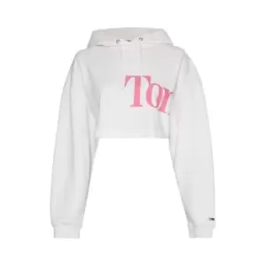 Image of Tommy Jeans Tjw Super Crop Bold Tommy Hoodie - White