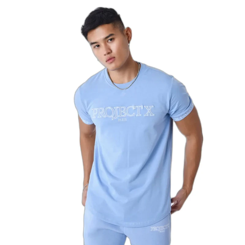 Image of Project X Paris Contour embroidery T-Shirt Project X Paris Violet Male M