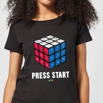 Image of Press Start Womens T-Shirt - Black - S - Black