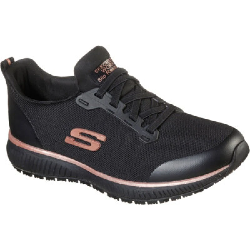 Image of Skechers Squad Sr Slip On Athletic Slip Resistant Trainers - Black T67DV Female 3,8