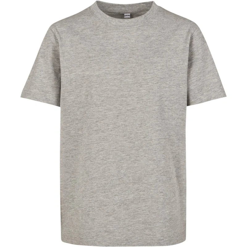 Image of Build Your Brand Plain Dark Grey T-Shirt Size: 4-6 Years Grey Unisex 4-6 Years