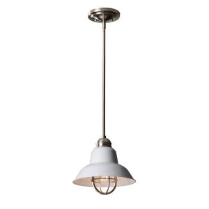 Image of 1 Light Dome Ceiling Pendant Brushed Steel, E27