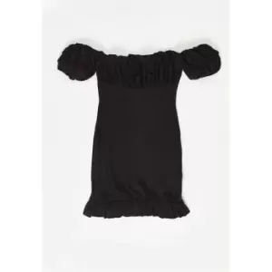 Image of Missguided Bust Puff Sleeve Mini Dress - Black