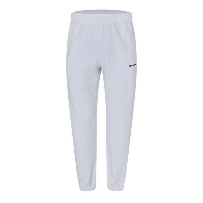 Image of Off White Mens Wave Swap Logo Print Slim Fit Joggers White male XS