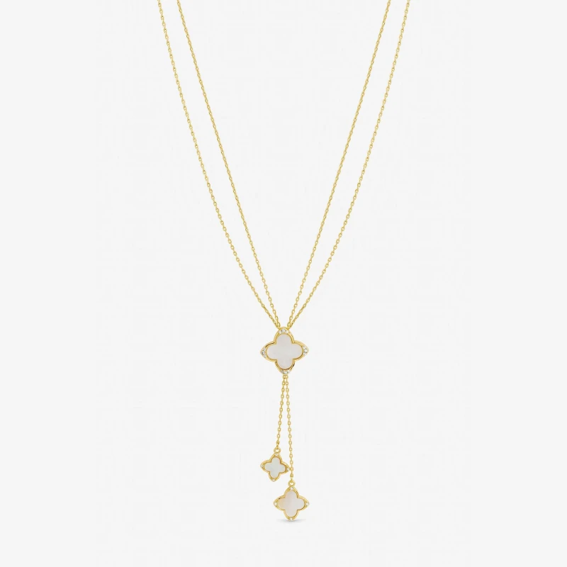 Image of Jon Richard Gold Mother of Pearl Crystal Clover Bracelet Chain Bracelets One Size Gold 71668710000