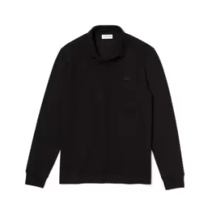 Image of Lacoste Long Sleeve Logo Polo Shirt - Black