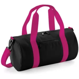 Image of Bagbase Mini Barrel Bag (Pack of 2) (One Size) (Black/Fuchsia) - Black/Fuchsia
