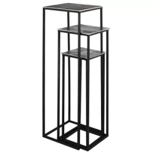 Image of Hill Interiors Farrah Collection Set of 3 Large Display Tables in Silver